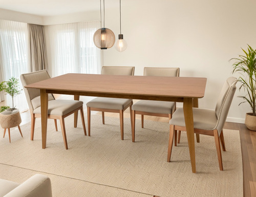 Mesa De Jantar Retangular 6 Lugares Evora 180 X 90