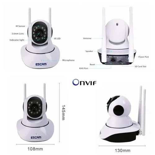Câmera Ip Segurança 1.0 Mp P2p Wifi Onvif Frete Grátis
