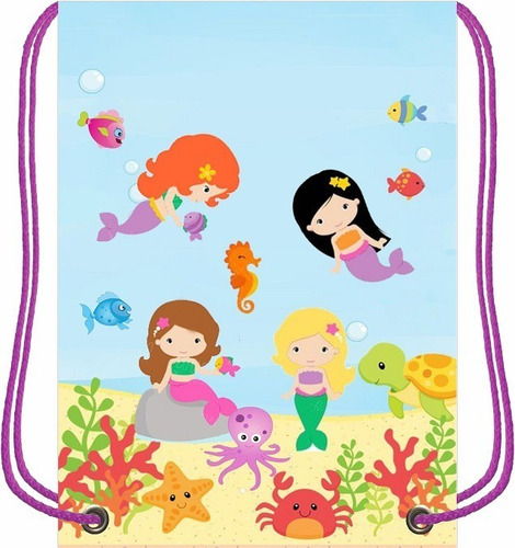 Imagen 4 de 6 de 20 Morralitos Dulceros Sirenas Cola Silueta Unisex Niña Niño