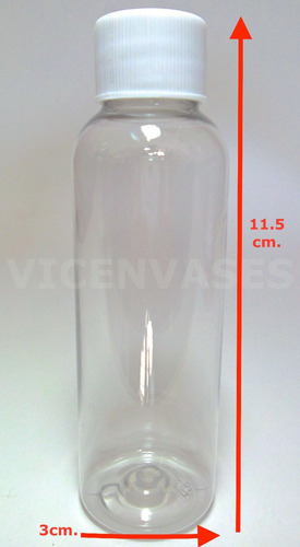25pzs Botella Envase 60ml De Plastico Pet Con Tapa