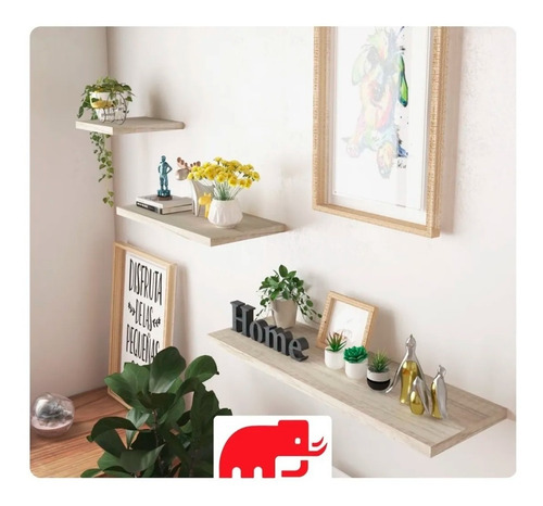 Imagen 3 de 10 de Kit Slim Estante Repisa Flotante 20x25 40x25 60x25 Melamina