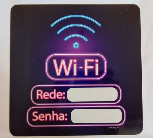 Placa Lousa Senha Rede Wifi Decorativa C/ Canetinha Nome Do Desenho Wi-fi