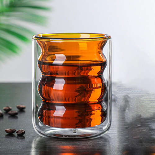 2 Taza De Cristal De Doble Capa Previene De La Leche