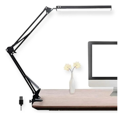 Lampara Velador Led Flexible Articulada Escritorio Usb Negro Blanco