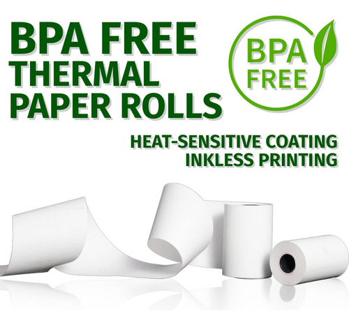 50 Rollos Papel 80x80mm Para 80mm Impresión Printer Amoloria Color Blanco