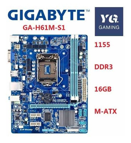 Kit Placa Mãe Gigabyte Ga-h61-s1 + Pentium G2030 + 4gb Memo