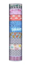 Comprar Juego De 10 Rollos De Cintas Washi Con Diseños Varios C