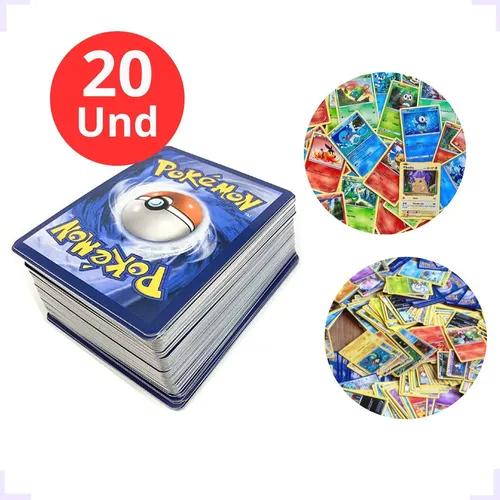 20 tarjetas Pokémon comunes de 8,5 cm, regalo infantil que no se repiten