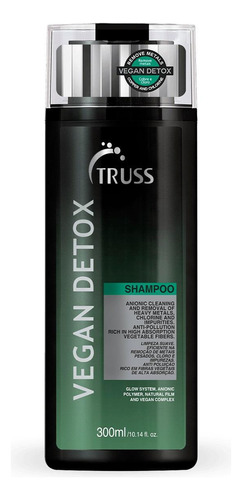 Shampoo Truss Vegan Detox 300ml Remoção De Metais Pesados