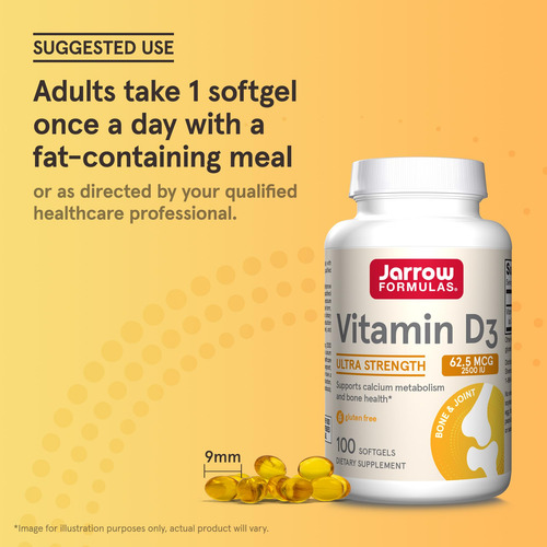 Suplemento Jarrow Formulas Vitamina D3 2500 Ui Softgels 100