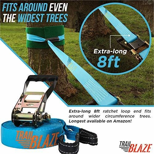 Imagen 4 de 6 de Kit Premium Slackline 60 Pies Más Largo Que Nunca -