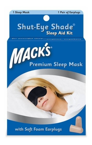 Máscara Para Dormir Macks + Tapones De Espuma Macks