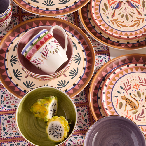 Aparelho De Jantar Selvatica Conjunto 16 Peças - Dolce Home Cor Colorido