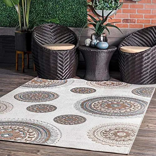 Nuloom Andi - Alfombra Texturizada Para Interiores Y Exterio