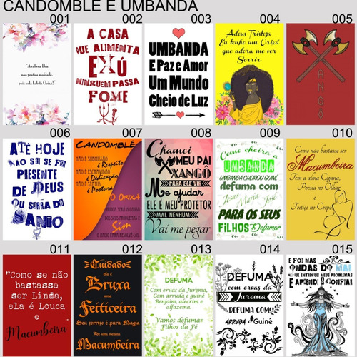 Imagem 1 de 10 de Kit 10 Placas Decorativas Umbanda Candomblé Orixás