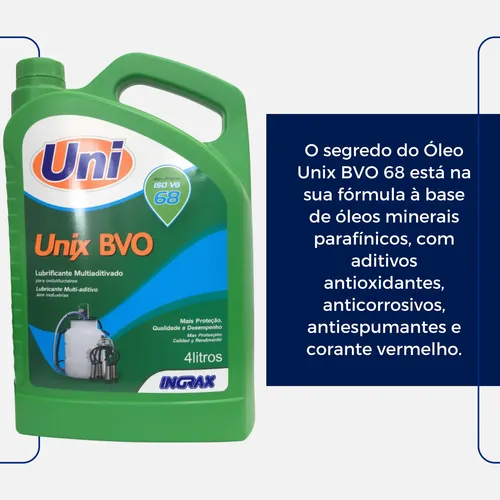 Óleo Lubrificante Ordenhadeira 68 Unix Bvo 4 Litros | Frete grátis