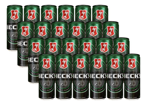 Pack 24un Cerveja Beck's Puro Malte Lata 350ml German Lager