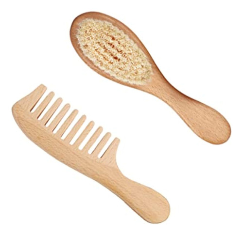 2pcs Wool Wooden Brush Head Massager Baby Suits Infant Suit