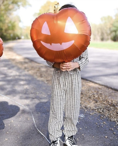 Imagen 3 de 4 de Globo Metalizado Calabaza Halloween 45 Cm