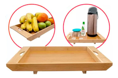 Tábua Para Pães Com Migalheira De Bambu - Dolce Home Cor Marrom-claro Retangular