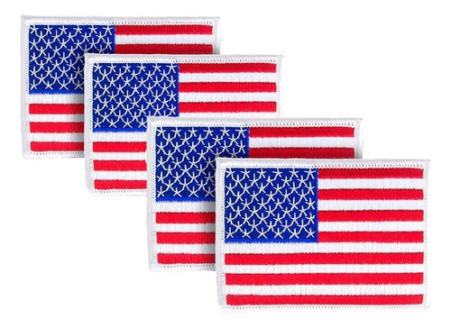 4 Paquete Parche De Bandera Americana, Parche De Gancho...
