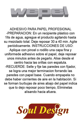 Imagen 5 de 8 de Adhesivo Wepel Para Papel En Polvo 40 Gr Pegamento Soul