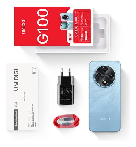 Smartphone Umidigi G100 Android 14, Nfc 6000 Mah, 6,9 Pulgadas, 120 Hz, Cuidado De Los Ojos, Unisoc T615, 6 Gb De Ram, 128 Gb De Rom, Cámara De 50 Mp,