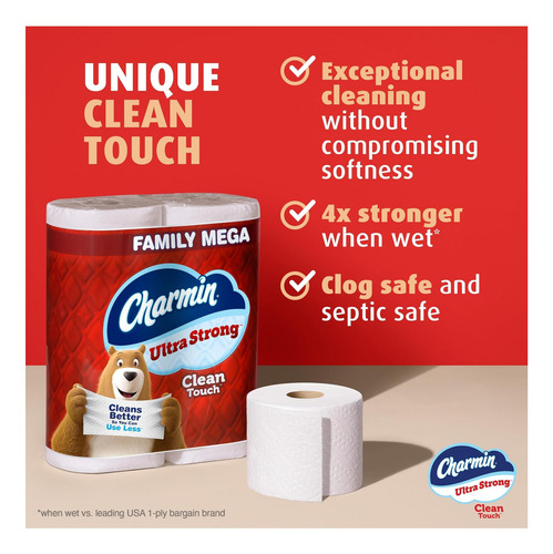 Charmin Ultra Strong Clean Touch Paper, 18 Mega Of
