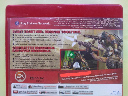 Army Of Two The 40th Day Playstation 3 Ps3 Usado, No Manual. (Usado)