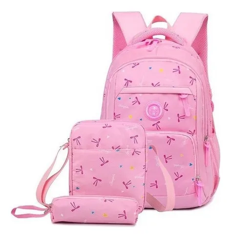 Wan Mochila Rosa 3 Piezas Niña 7 A 10 Años