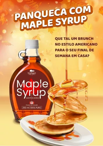 Xarope Bordo Maple Syrup 100% E 15% Nat Panqueca 12x S/juros