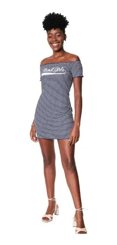 Vestido listrado hotsell ombro a ombro
