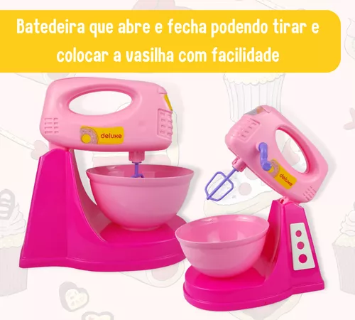 Kit Jogo De Cozinha Infantil Comidinha Microondas Batedeira