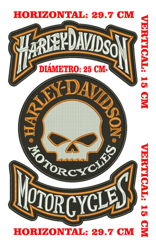 720 Harley Davidson Parche Bordado Para Espalda