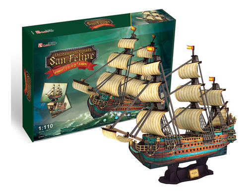 Puzzle 3d - Barco Español San Felipe - Cubicfun 