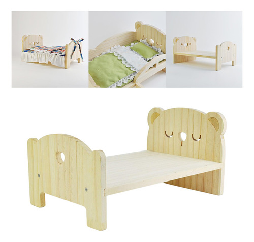Mini Muebles Para Casa De Muñecas, Cama De Oso Durmiente