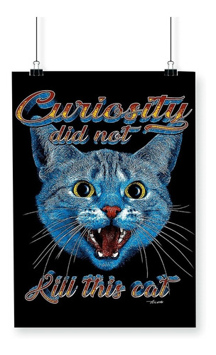 Arte Moderno Gato Curiosidad Ilustracion Lamina / Poster A3