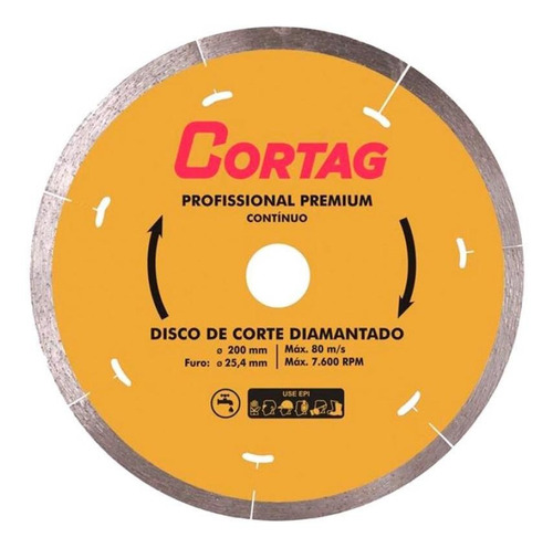 Disco De Corte Diamantado Cortadores Zapp 200mm Cortag 61340