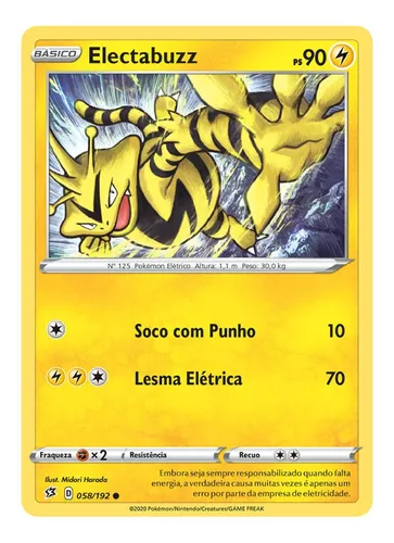 Cartas Pokemon Elétrico (Escolha Livre) - A