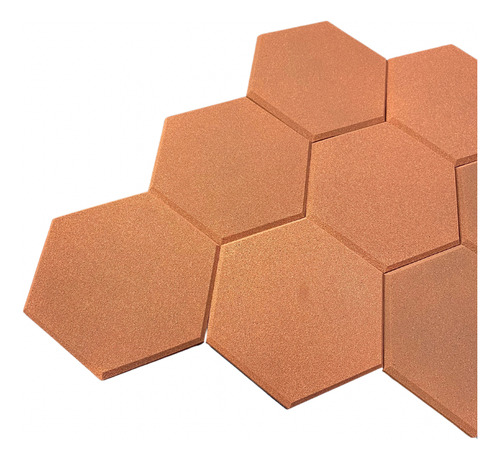 Espuma Acústica Hexagonal 30cmx2cm C/50 Placas Laranja