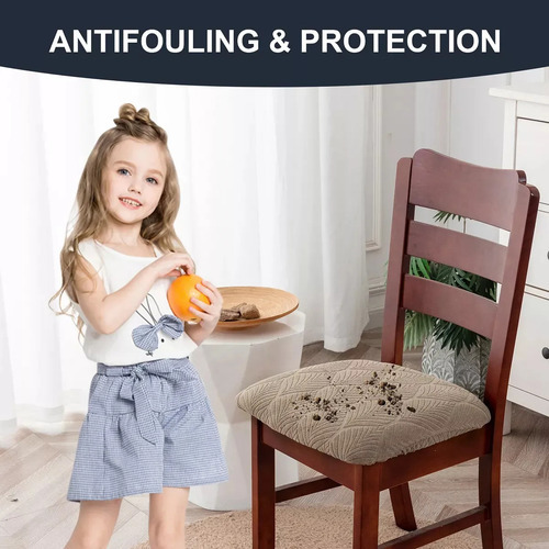 4 Fundas Para Sillas Pequeñas Home Leaf Y Protectores De Coj Color Arena