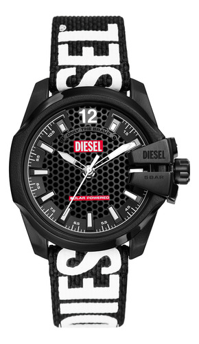 Reloj Hombre Diesel Dz4653 Baby Chief Correa Negro Bisel Negro Fondo Negro