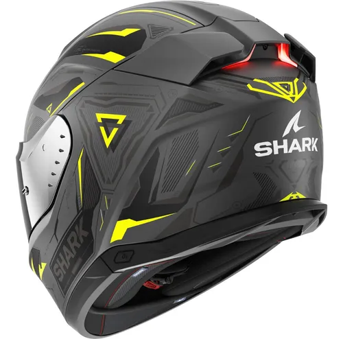 Casco De Moto Shark Skwal I3 Linik Gris Amarillo Con Led