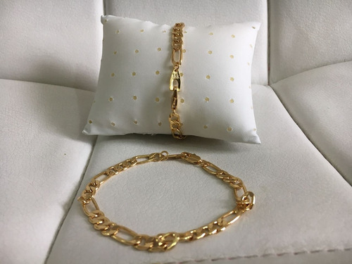 Cadena Cartier Esclava Acero Enchape En Oro 18k - 22 Cms 5mm