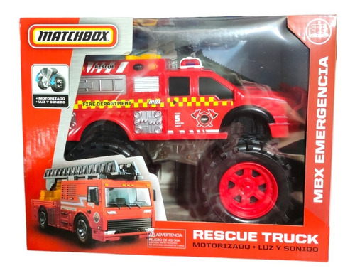 Camión Rescue Truck Motorizado Matchbox Con Luz Y Sonido