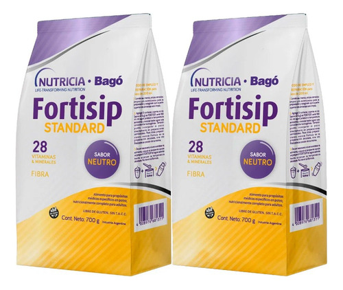 Fortisip Suplemento Standard Sabor Neutro Polvo 700g Pack X2