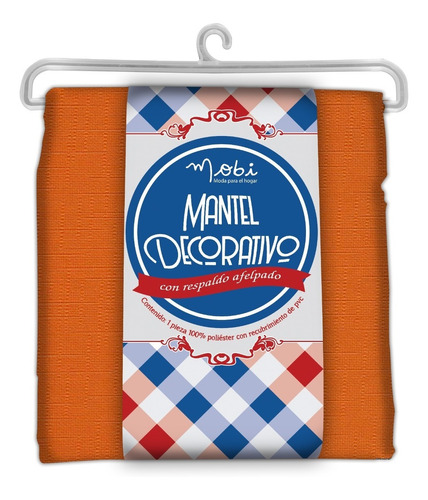 Mantel Decorativo/respaldo Afelpado 1.4m X 2.4m Lino Naranja