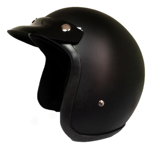 Casco De Moto Tipo Vespa Abierto Chopper En Negro