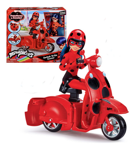 Muñeca Playset Bandai Miraculous Ladybug Switch N Go Scooter