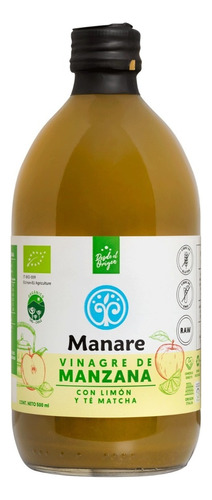 Vinagre De Manzana Con Matcha Y Limón Orgánico  -  Manare